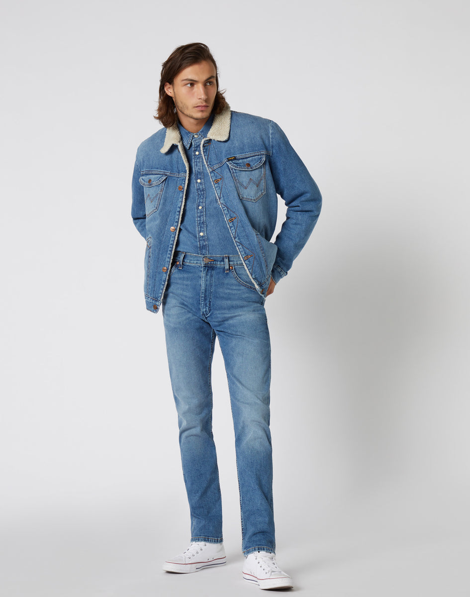 Wrangler jean hot sale jacket sherpa