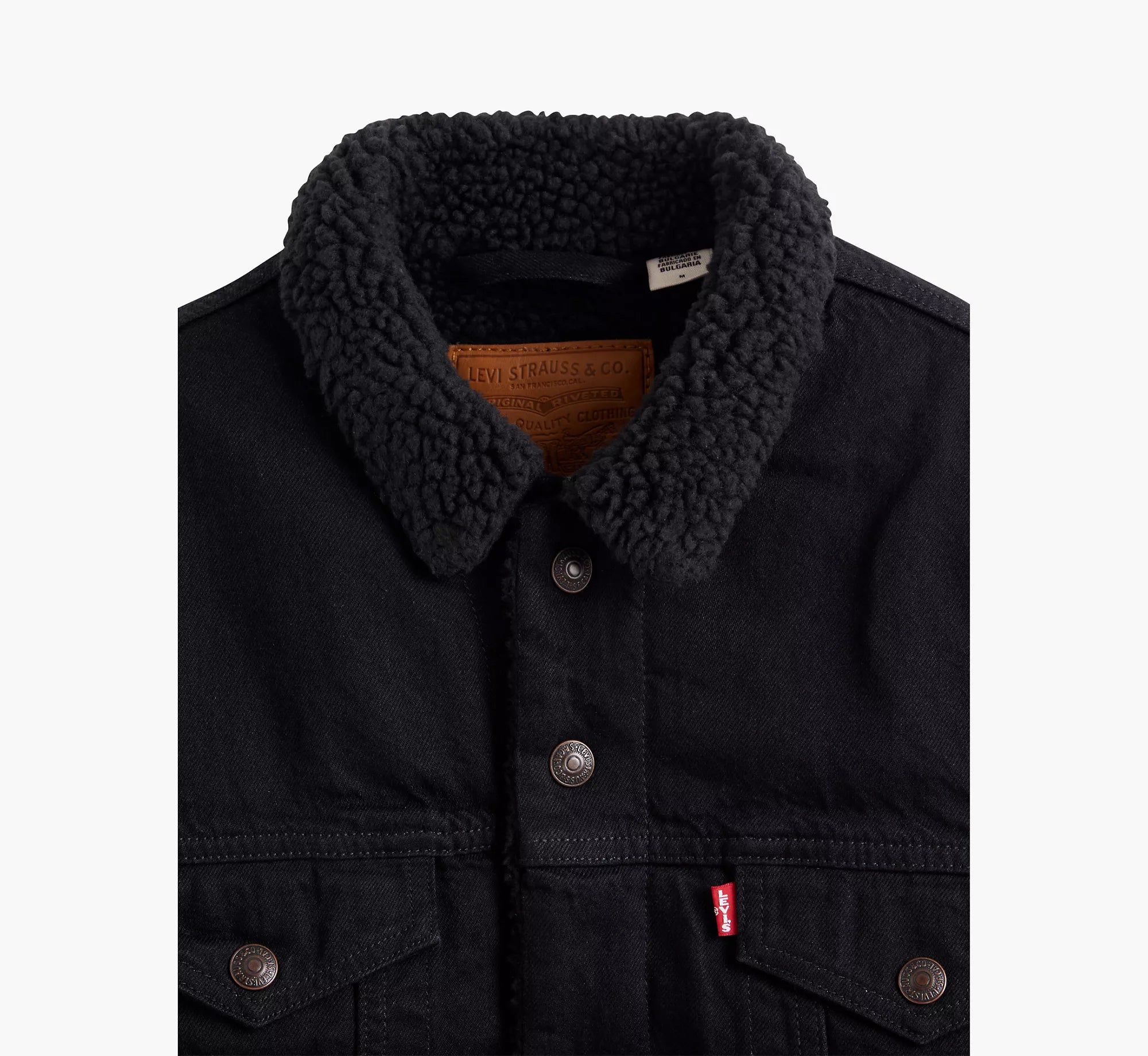 Levi s Berk Sherpa BLACK TRUCKER Jeans Corner Streatham