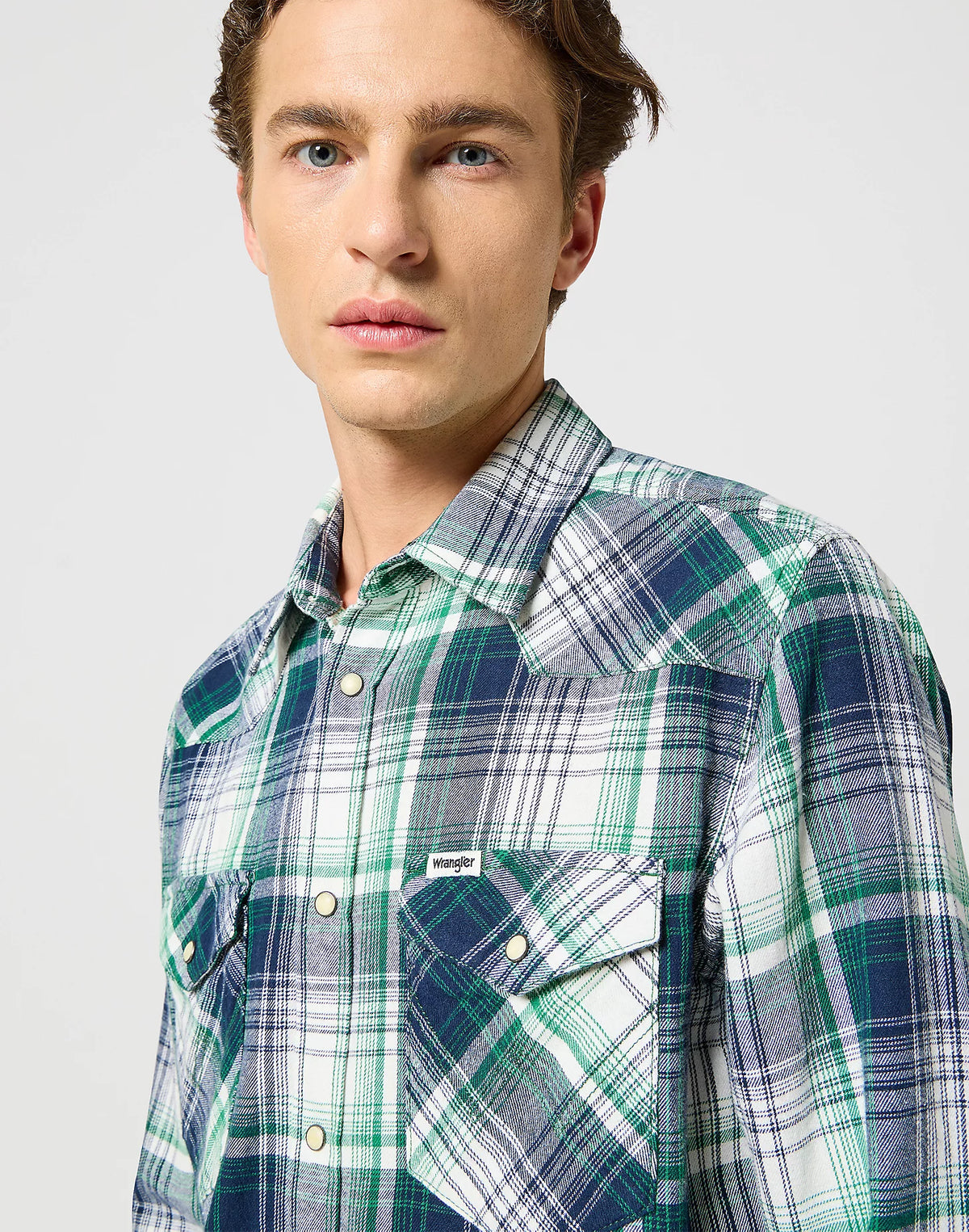 Wrangler Western Shirt Green/Blue