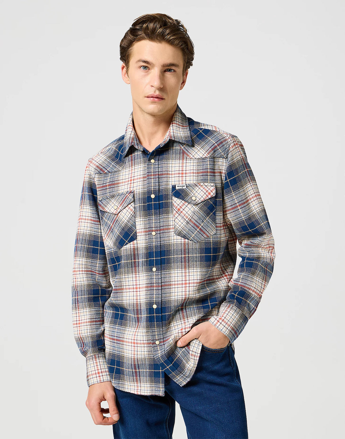 Wrangler Western Shirt Navy/Red