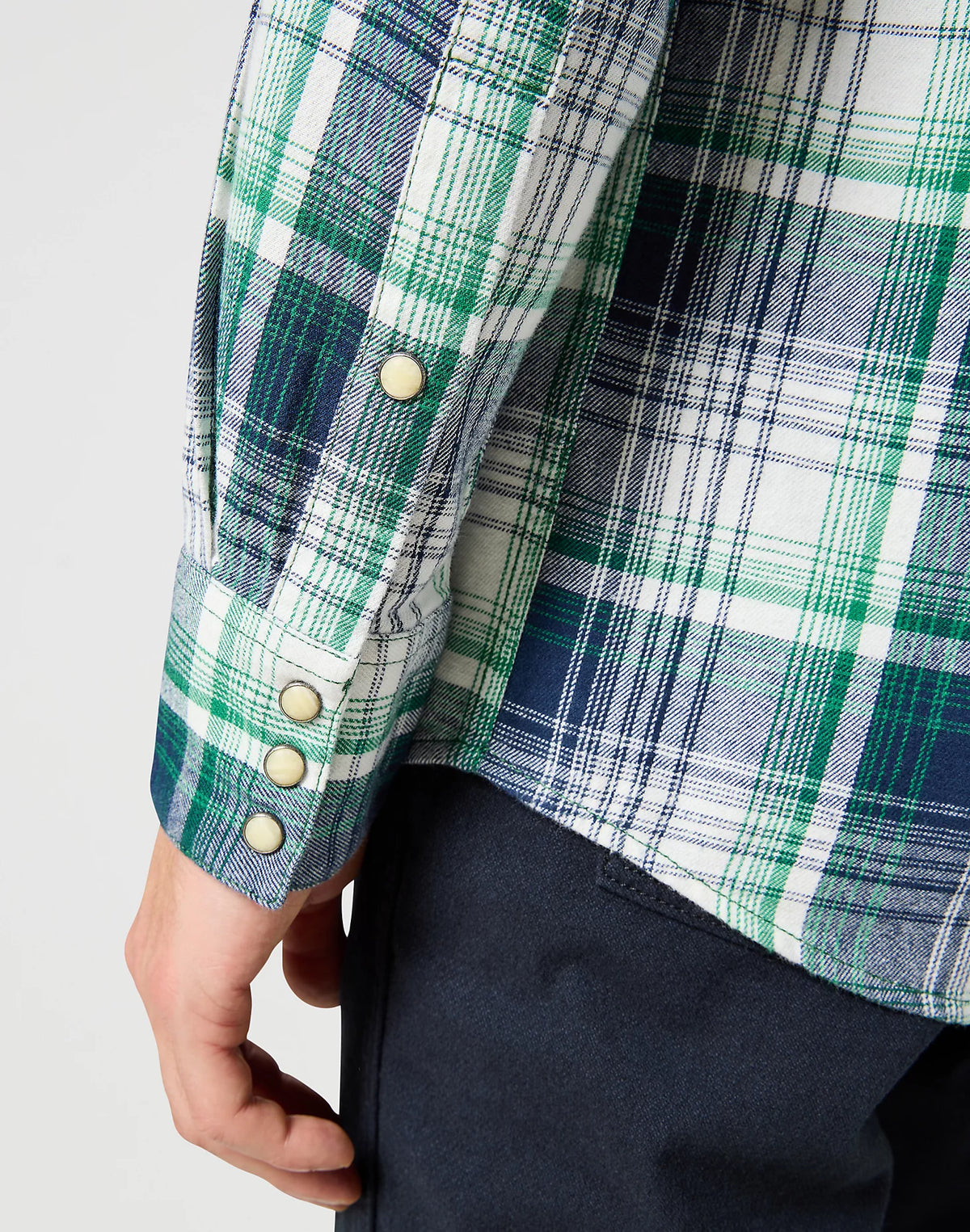 Wrangler Western Shirt Green/Blue
