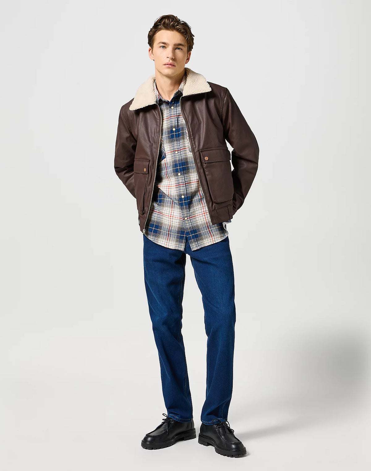 Wrangler Western Shirt Navy/Red