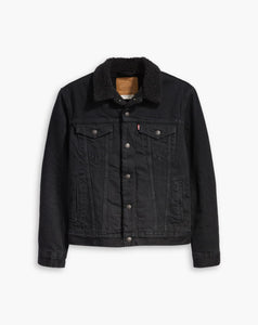 Levi's black deals trucker jacket mens