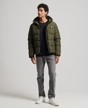 Load image into Gallery viewer, Superdry Hooded Sports Puffer Jacket DARK MOSS
