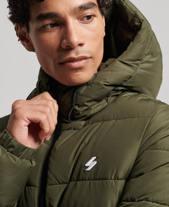 Superdry Hooded Sports Puffer Jacket DARK MOSS