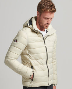 Superdry Hooded Classic Puffer Jacket (Beige)