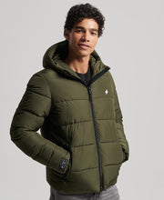 Load image into Gallery viewer, Superdry Hooded Sports Puffer Jacket DARK MOSS
