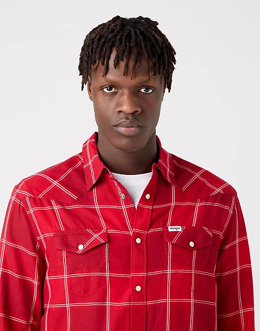 Wrangler WESTERN SHIRT IN FORMULA RED