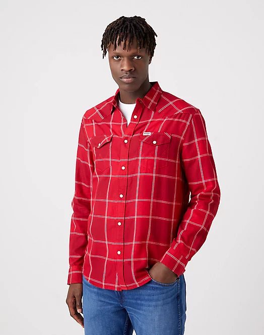 Wrangler WESTERN SHIRT IN FORMULA RED