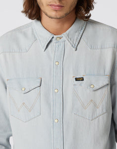 Wrangler Icon Shirt Blue-Rhapsody